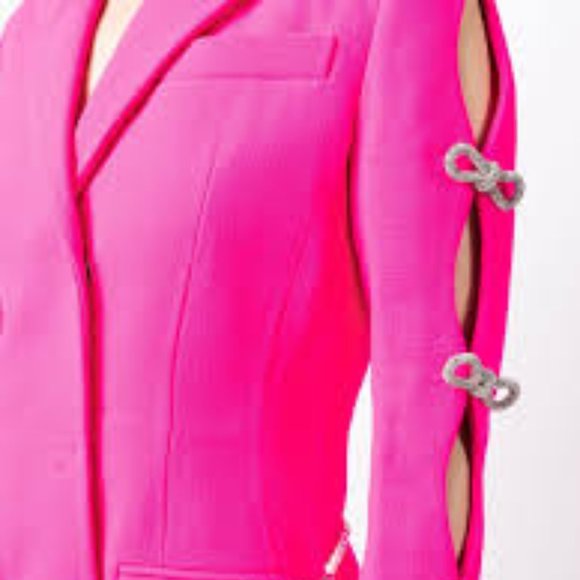 FHS389 Fuchsia 2 Piece Suit with Rhinestone Applique